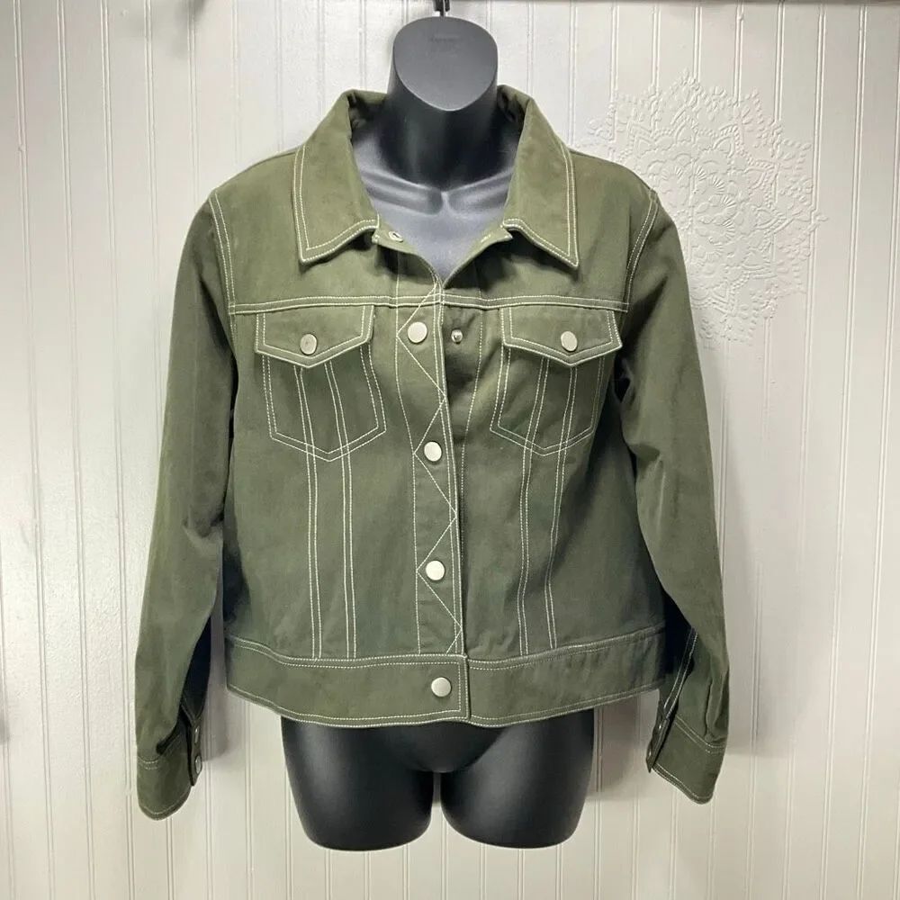 Very J Green Denim Jacket